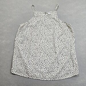 Old Navy Cami Blouse Womens Medium White Cheetah‎ Print Halter Neck Strappy
